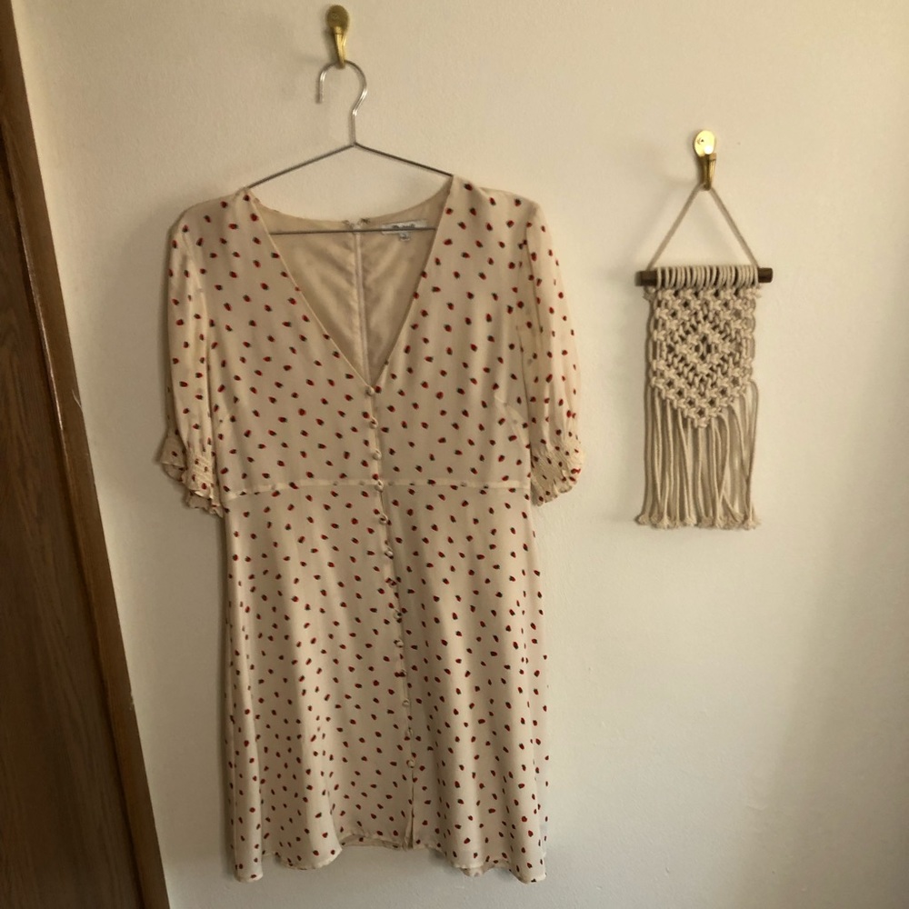 Madewell Strawberry Print Mini Dress